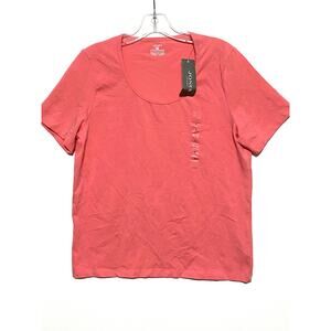 Jones Sport T Shirt Pink Watermelon Womens Large L Stretch Knit Top Hang Tag